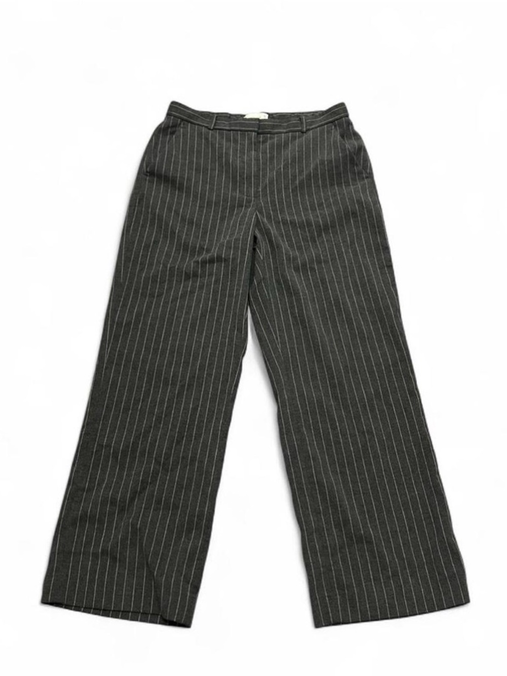 Abercrombie & Fitch Charcoal Pinstripe Wide-Leg Pants